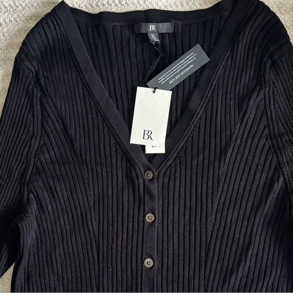 New! BANANA REPUBLIC Silky Cropped Cardigan, Black, Size XL - Picture 5 of 9